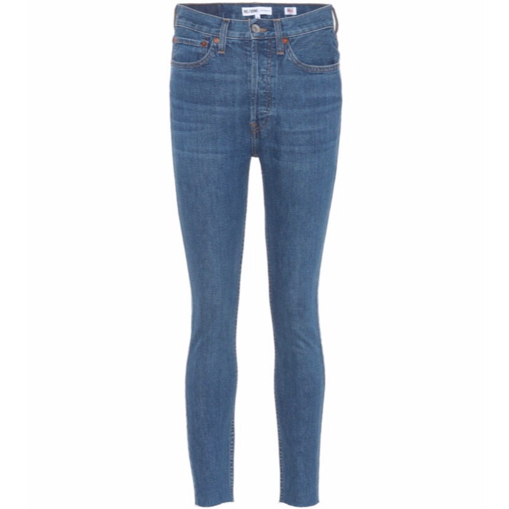 RE/DONE High Rise Ankle Crop Skinny Jean